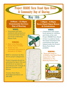 farm stand open house community day of sharing flyer update